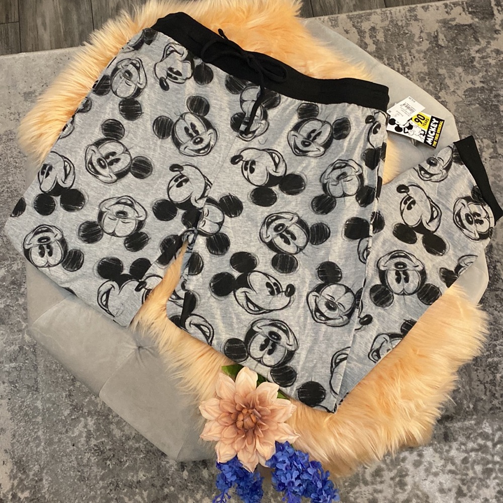 NEW! Mickey Joggers Black & Gray Sz XL - Picture 2 of 4